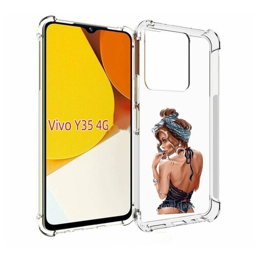 Чехол MyPads Красивая-дама женский для Vivo Y35 4G 2022 / Vivo Y22 задняя-панель-накладка-бампер
