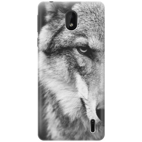 фото Gosso ультратонкий силиконовый чехол-накладка для nokia 1 plus с принтом "спокойный волк"