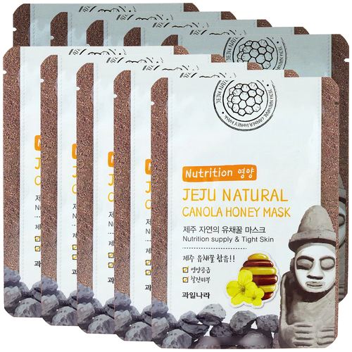 Маска для лица тканевая питательная Welcos Jeju Natures Canola Honey Mask, 20 мл *10 шт