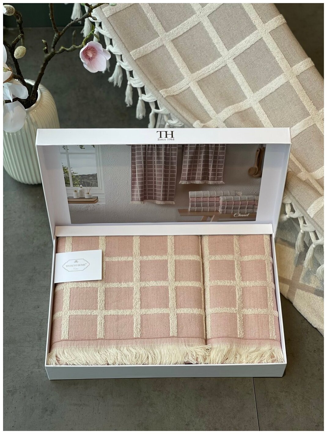 Полотенце Chanel цвет: розовый (50х100 см,75х150 см) Tivolyo home - фото №1