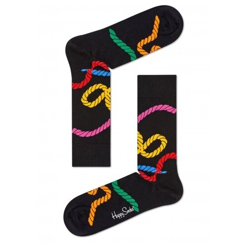 фото Носки happy socks rope sock rpe01-9000, размер 41-46, черный