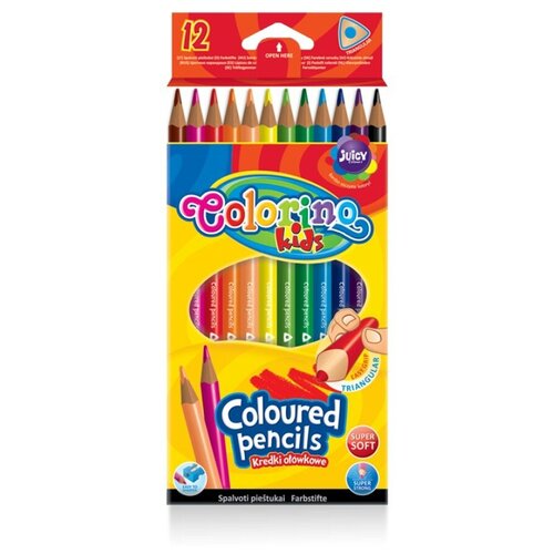 Цветные карандаши COLORINO Треугольные 12 цветов