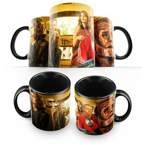 фото Кружка черная роковой патруль (сериал, нетфликс, дс, марвел, люди икс, академия амбрелла) -1 creative mug