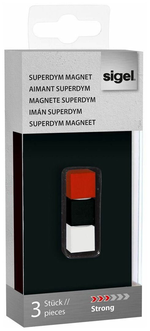 Магнит для досок неодимовый 11*11*11мм SIGEL Artverum, 3 цвета