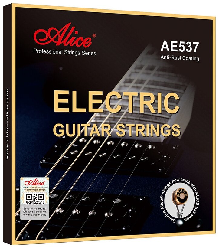 AE537-XL Комплект струн для электрогитары, сплав железа, Extra Light, 8-38, Alice
