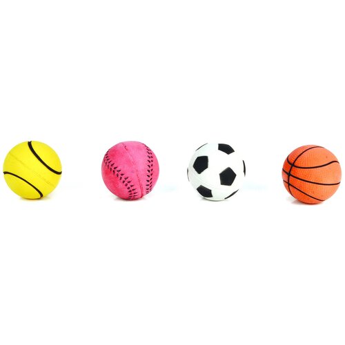 Мячик для собак Beeztees резиновый 6,3см, разноцветный, 1шт.