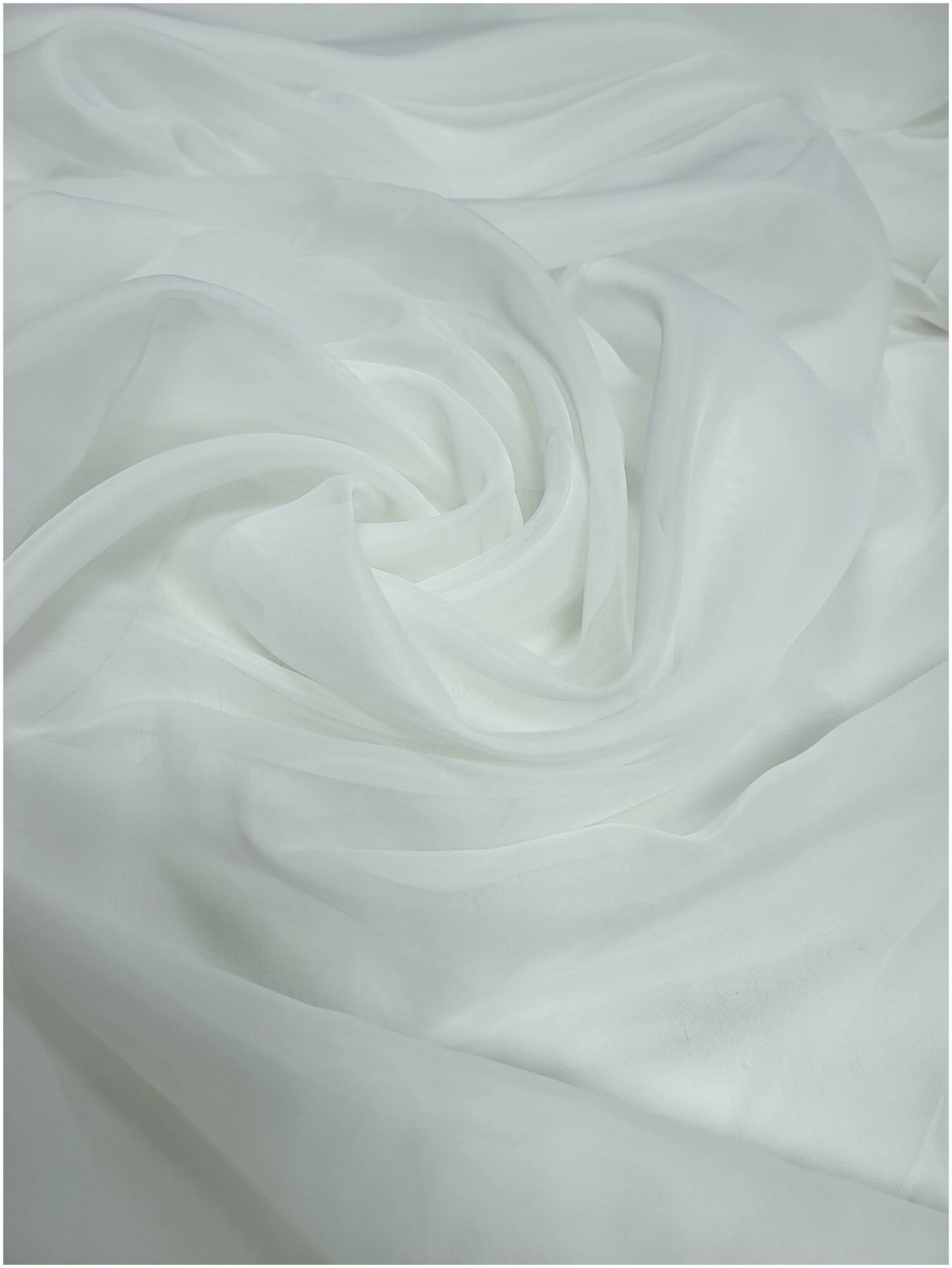 Вуаль белая ANKA 14025 ткань тюлевая  высота 300 см.  с утяжелителем  на отрез от 1 метра