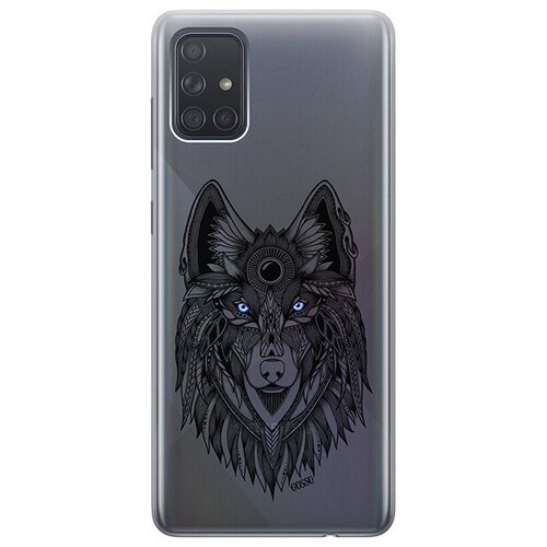 фото Ультратонкий силиконовый чехол-накладка для samsung galaxy a71 с 3d принтом "grand wolf" gosso