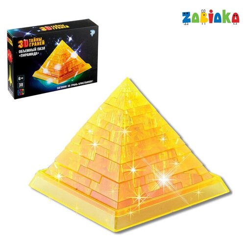 Пазл 3D кристаллический Пирамида, 38 деталей, световой эффект,