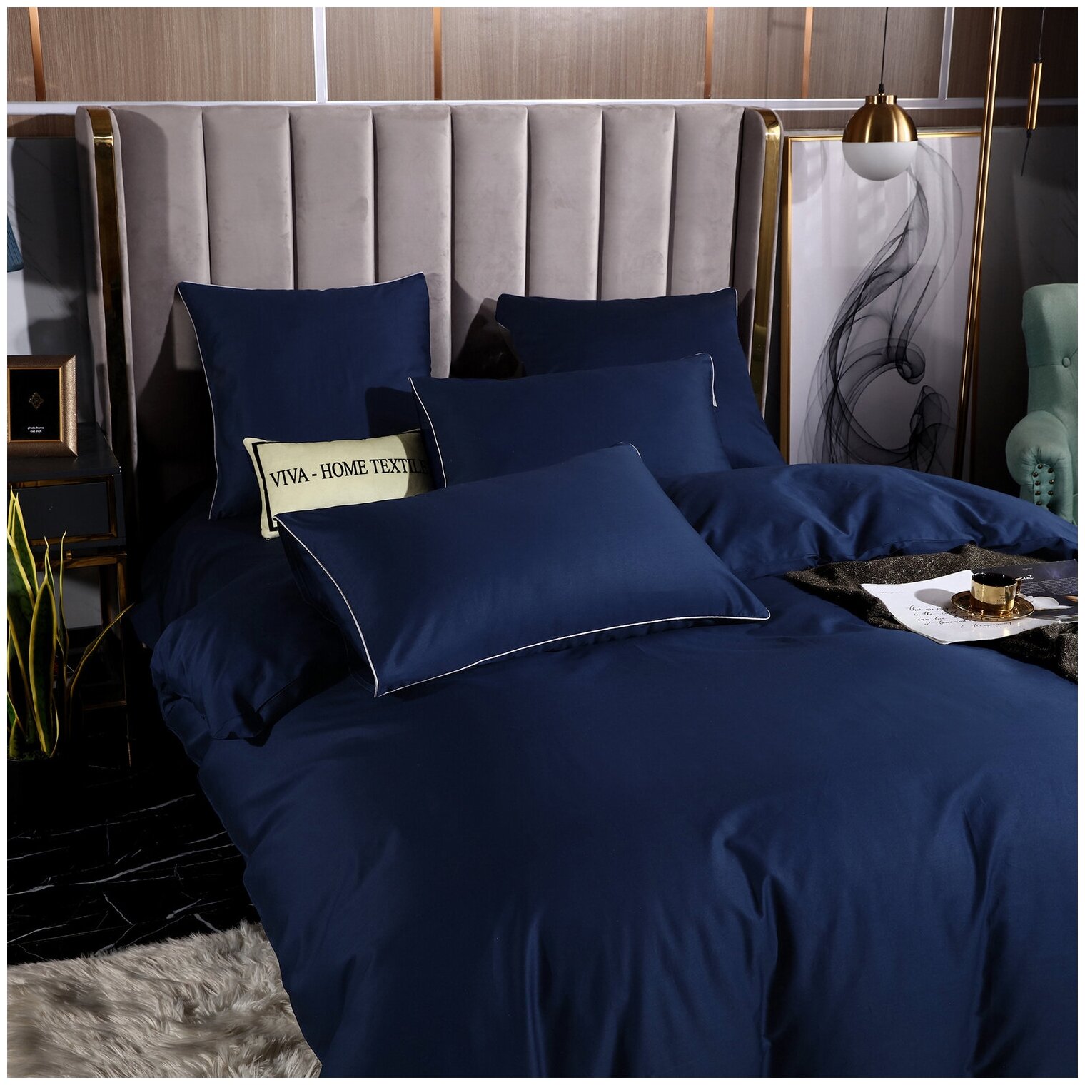 Комплект постельного белья 2 спальный Однотонный Сатин Элитный OCE011 - фотография № 5