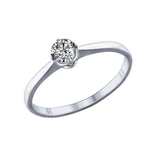 фото Sokolov кольцо с 1 кристаллом из серебра 89010023, размер 16