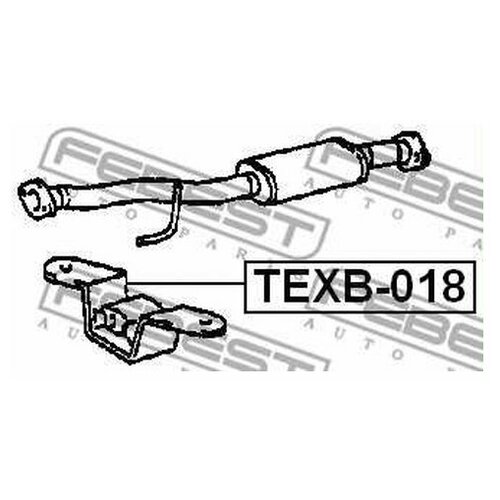 TEXB-018_кронштейн крепления глушителя!\ Toyota Carina EAT19#/ST191/CT190 92-97 FEBEST TEXB018