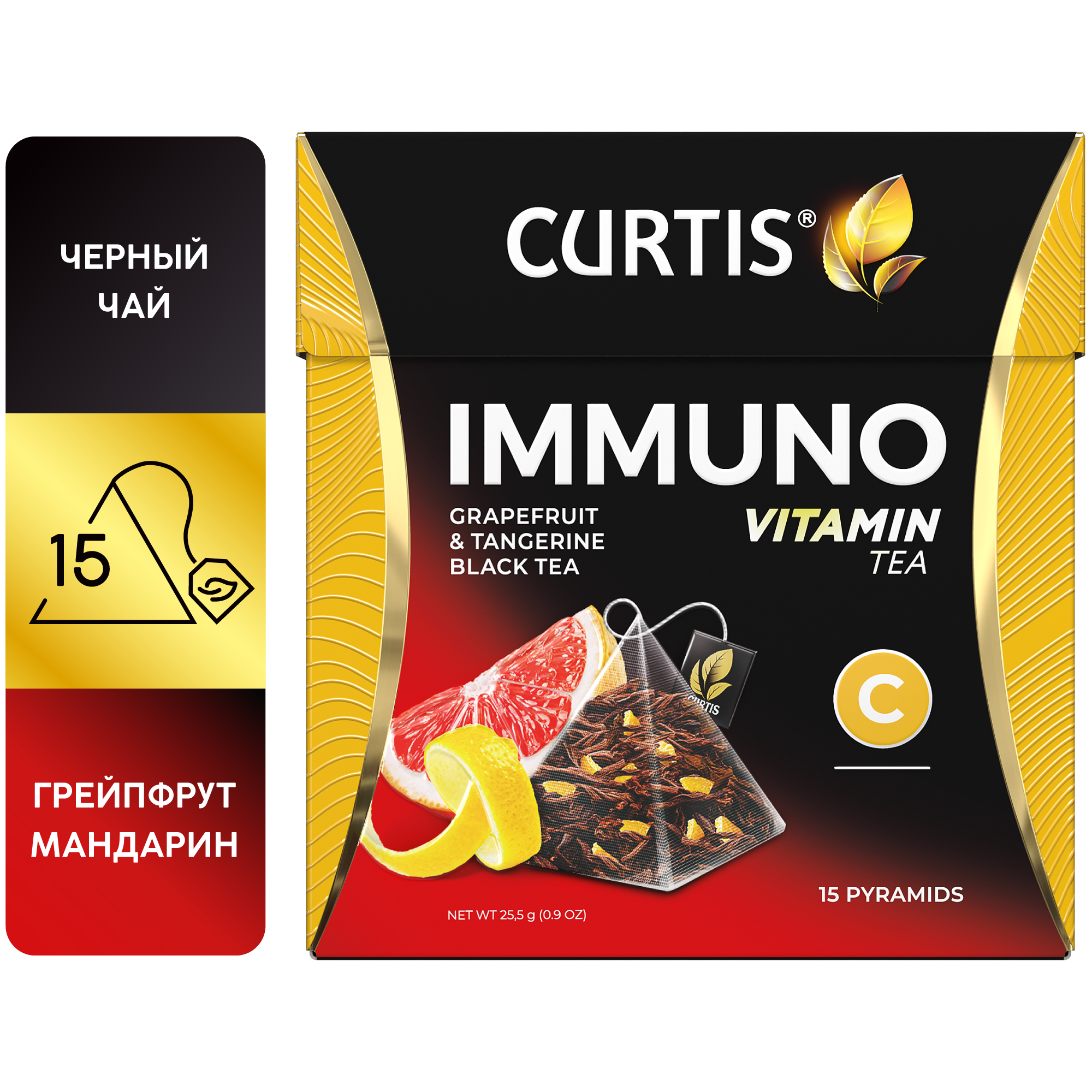 Чай черный Curtis Immuno в пирамидках, 15 пак.