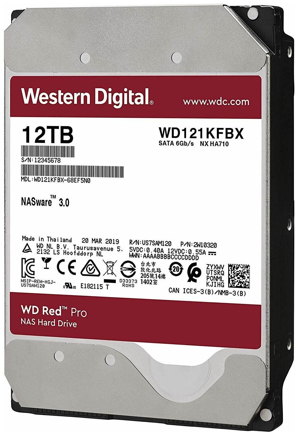 Жесткий диск WD Red Pro , 12Тб, HDD, SATA III, 3.5" - фото №5