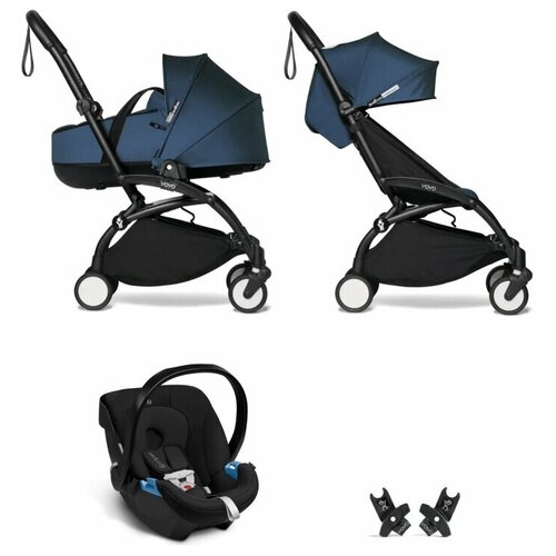 YOYO2 BABYZEN Коляска 3 в 1 с люлькой Bassinet, AirFrance, Черная рама yoyo2 babyzen коляска 3 в 1 с люлькой bassinet taup белая рама