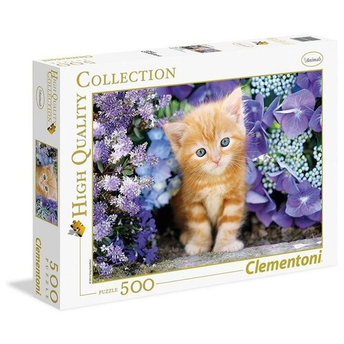 Пазл Clementoni 500 деталей: Котенок в цветах пазл clementoni high quality collection амстердам 35037 500 дет