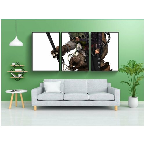 фото Набор модулных постеров для интерьера "девочка, фантазия, тролль" 60x90 см. в тубусе, без рамки lotsprints