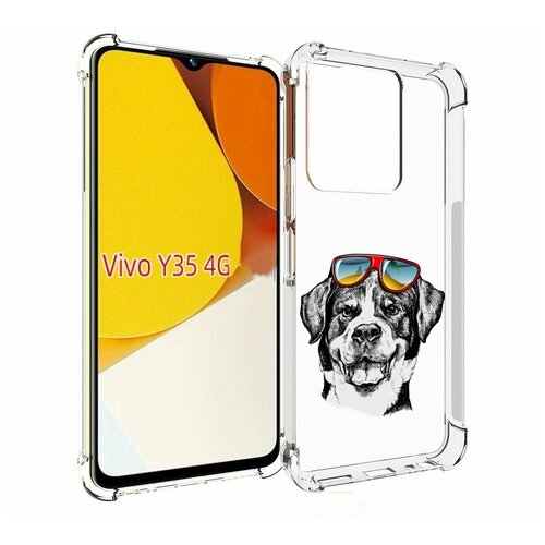 Чехол MyPads счастливая собака для Vivo Y35 4G 2022 / Vivo Y22 задняя-панель-накладка-бампер