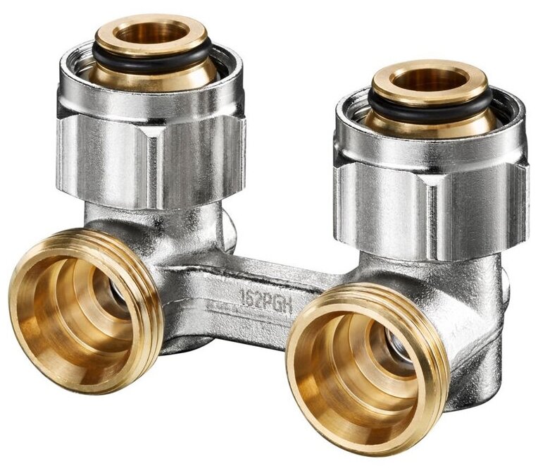 фото Узел ниж. подкл. радиатора накидная гайка-наружная резьба 3/4"х 3/4" угловой (ZB), Oventrop