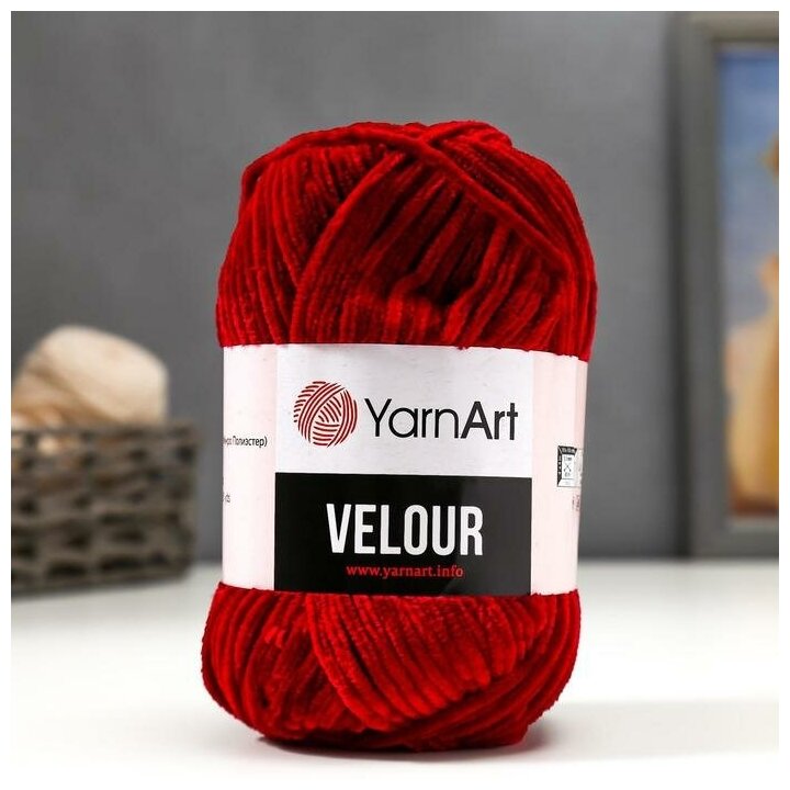 Пряжа YarnArt Velour Цвет. 846 Красный - фото №8