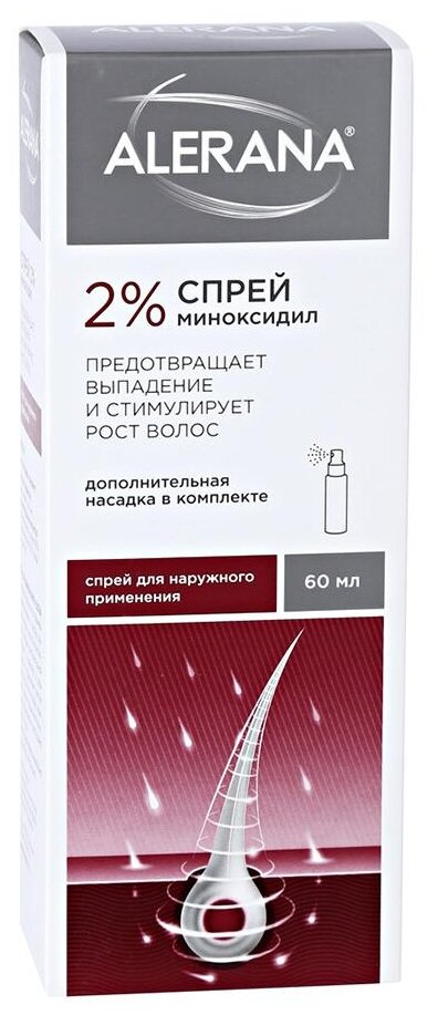 Алерана спрей д/нар. прим., 2 %, 60 мл, 1 шт., 1 уп.