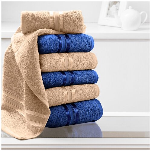 фото Доми полотенце для рук harmonika цвет: синий, бежевый 33х50 см - 6 шт dome