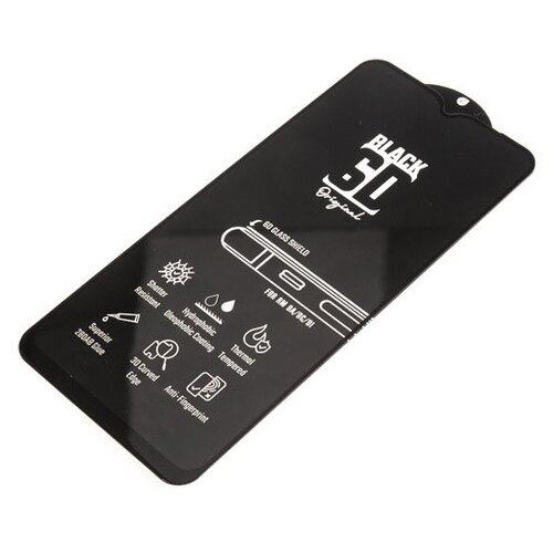 Защитное стекло 9H Black для Xiaomi Redmi 9A/9C, черное т/у