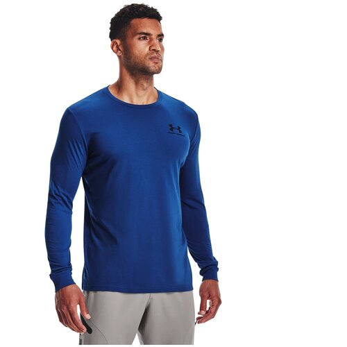 фото Лонгслив under armour sportstyle left chest ls синий sm 1329585-432