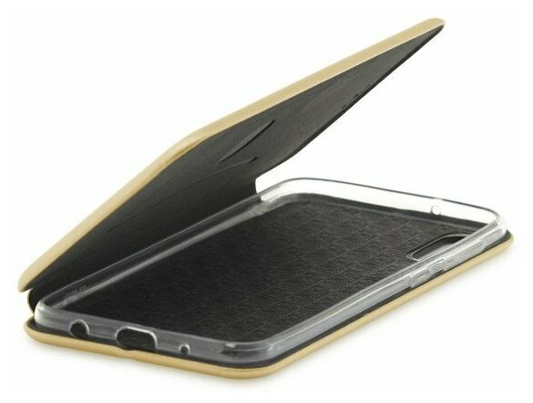 Чехол книжка Samsung M10 Derbi Open Book-2 золотой, противоударный откидной чехол портмоне с подставкой, кейс с защитой экрана и отделением для карт
