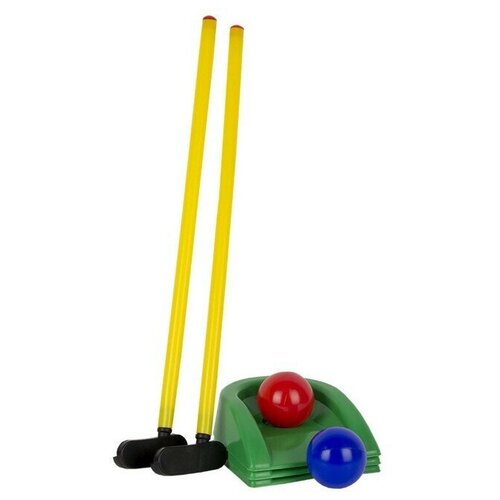 Игровой набор Мини - гольф клюшка 2 штуки, лунка 3 штуки, шар 2 штуки (1 шт.)