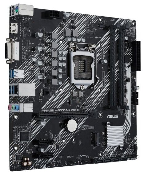 Материнская плата ASUS Prime H410M-K R20 H470 Socket-1200 2xDDR4 4xSATA3 1xM2 1xPCI-E16x 2xUSB32 DVI-D HDMI Glan mATX