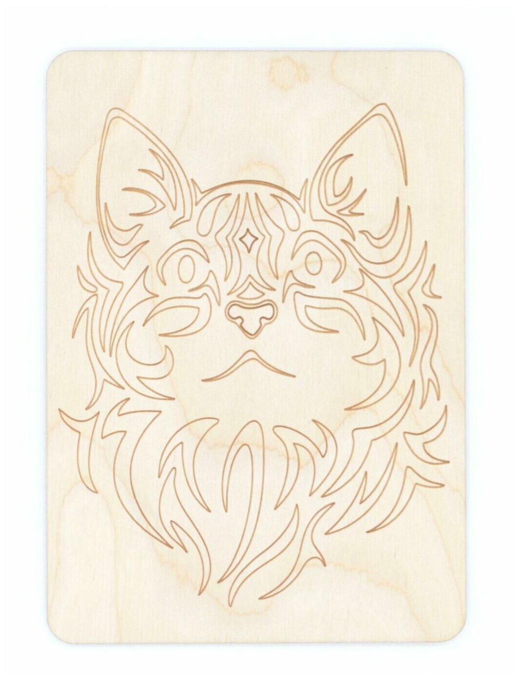 Набор основ для выжигания по дереву, доска для рисования RiForm с рисунком "Кошки №2", формат А5, фанера 4мм