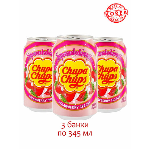 Chupa Chups Напиток газированный Чупс Чупс со вкусом Клубники, 3 шт