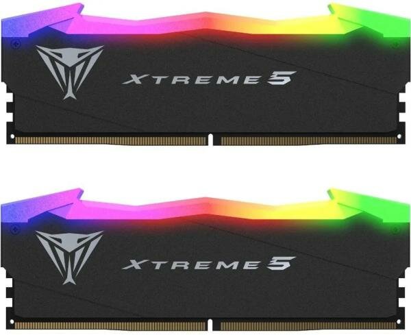 Оперативная память для компьютера 32Gb (2x16Gb) PC5-60800 7600MHz DDR5 DIMM CL36 Patriot Viper Xtreme 5 RGB PVXR532G76C36K