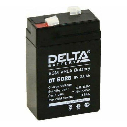 Аккумулятор DT 6В 2.8Ач | код DT 6028 | Delta (7шт. в упак.) аккумулятор dt 6в 2 8ач код dt 6028 delta 7шт в упак