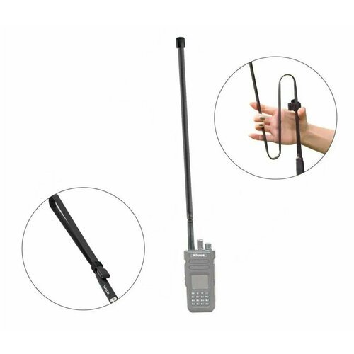 Антенна Тактическая для рации Baofeng 74см rh 770 dual band 144 430mhz high gain sma male sma female bnc rh770 telescopic antenna for baofeng uv 5r uv 82 888s tyt radio