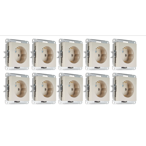 Розетка с заземлением Schneider Electric /Systeme Electric AtlasDesign 16А, механизм, бежевый ATN000243 (комплект 10 шт.) бежевый, белый