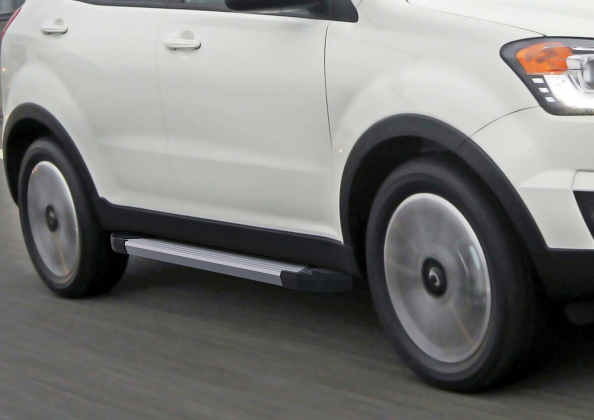 Пороги на автомобиль "Silver" Rival для SsangYong Actyon II 2010-2013 2013-н. в, 173 см, 2 шт, алюминий, F173AL.5303.2 — фото 2