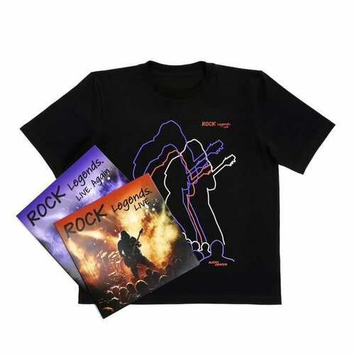 Виниловые пластинки ROCK LEGENDS. LIVE PROMO (2 LP) с футболкой в подарок (размер XL-XXL) одежда и аксессуары для любителей музыки audiomania бандана rock legends live red