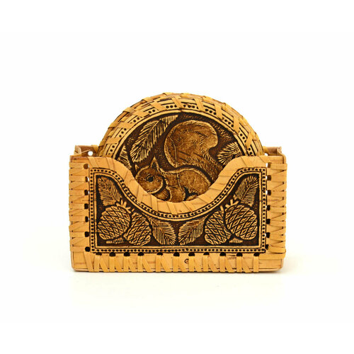 Набор подставок под горячее из бересты \