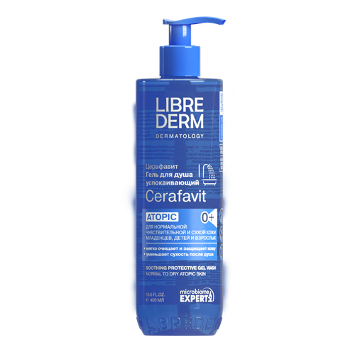 Либридерм (Librederm) Cerafavit Успокаивающий гель для душа с защитными свойствами для чувствительной кожи 400 мл 1 шт