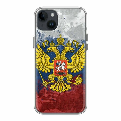 Дизайнерский силиконовый чехол для Айфон 14 Плюс / Iphone 14 Plus Российский флаг и герб