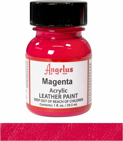 Акриловая художественная краска Angelus для ткани и кожи, Magenta 187 (пурпурный), 29.5 мл