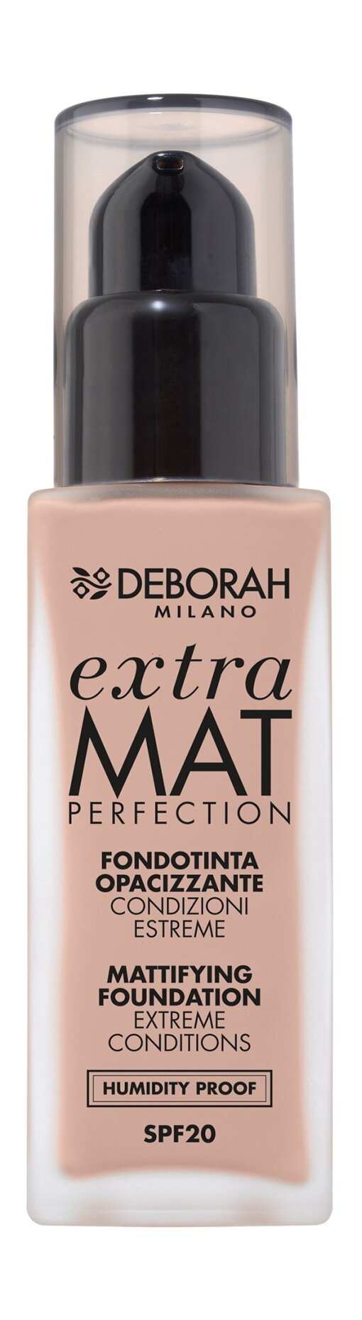 DEBORAH MILANO Тональная основа матирующая Extra Mat Perfection Mattifying Foundation, 30 мл, 01 Белоснежный