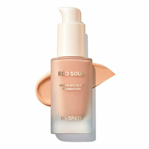 Веганская тональная основа The Saem Eco Soul Vegan Silk Glam Foundation SPF42 PA++ 23 Natural Beige веганская тональная основа the saem eco soul vegan silk glam foundation spf42 pa 23 natural beige