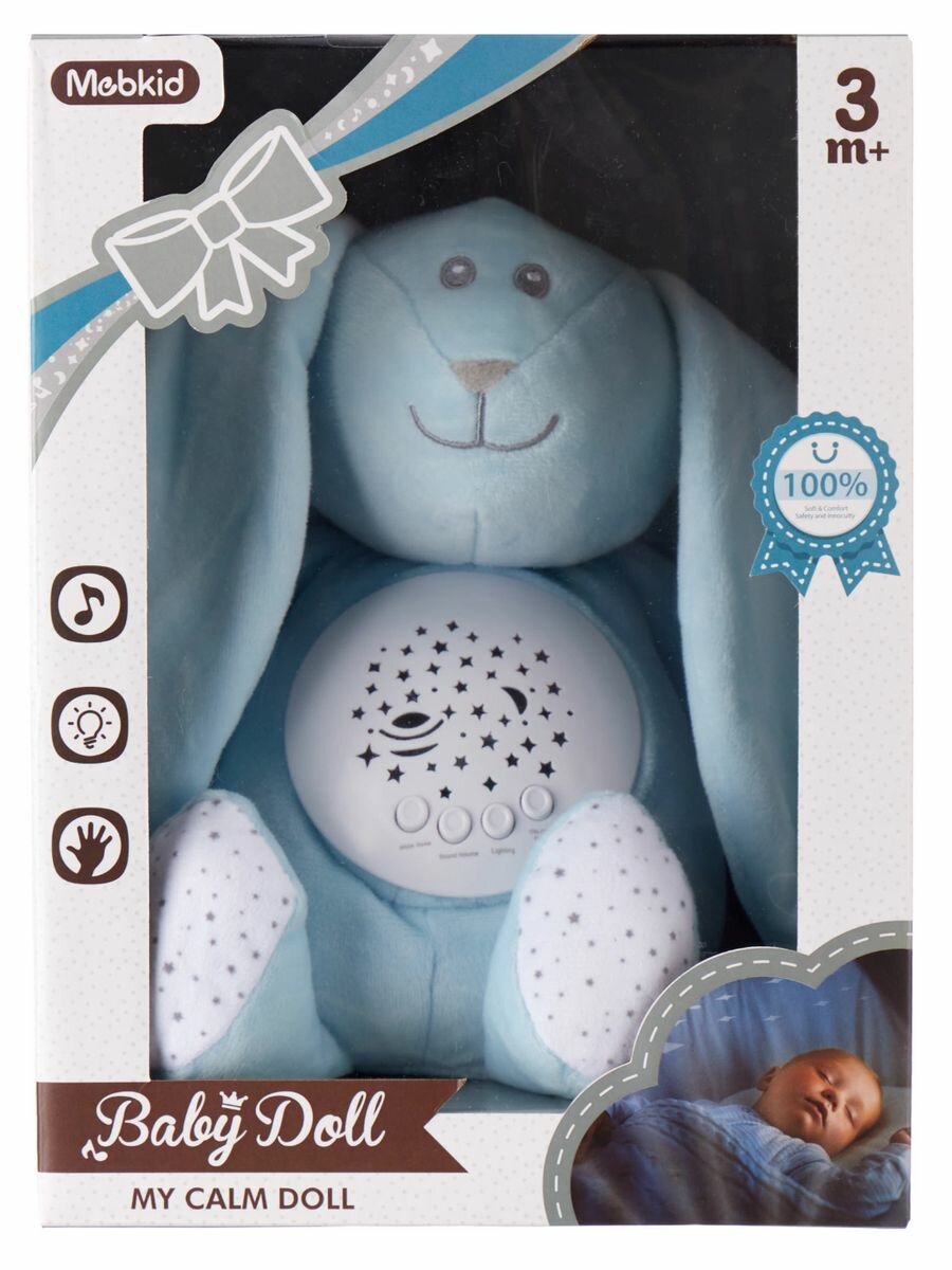 Музыкальный ночник игрушка Кролик с белым шумом - фотография № 1