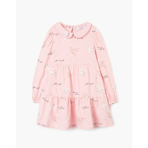 Платье Gloria Jeans, хлопок, размер 18-24мес/92, розовый, мультиколор