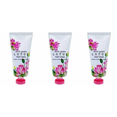 Jigott Крем для рук с экстрактом лотоса Secret Garden Lotus Hand Cream, 100 мл- 3 штуки крем для рук 3 штуки