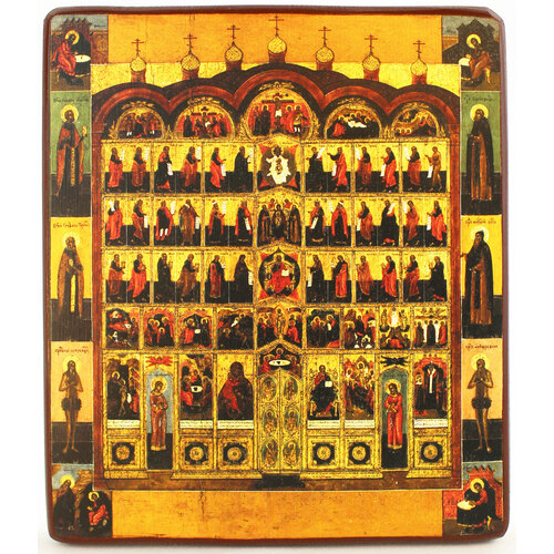 Икона Походная церковь, деревянная иконная доска, левкас, ручная работа (Art.1149С)