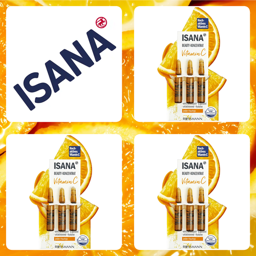 ISANA Beauty Konzentrat Vitamin C Сыворотка витамин С в ампулах Сияние кожи, 3 уп. х 3 шт.